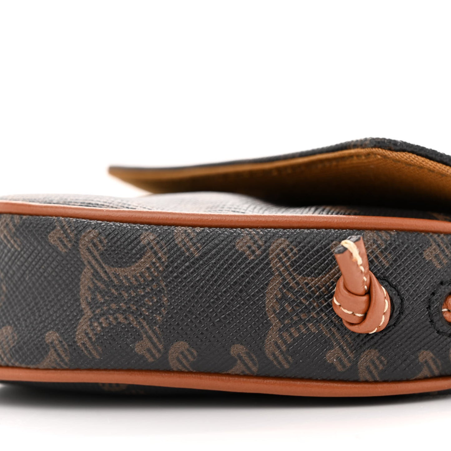 Triomphe Canvas Mini Triangle Crossbody Bag Tan