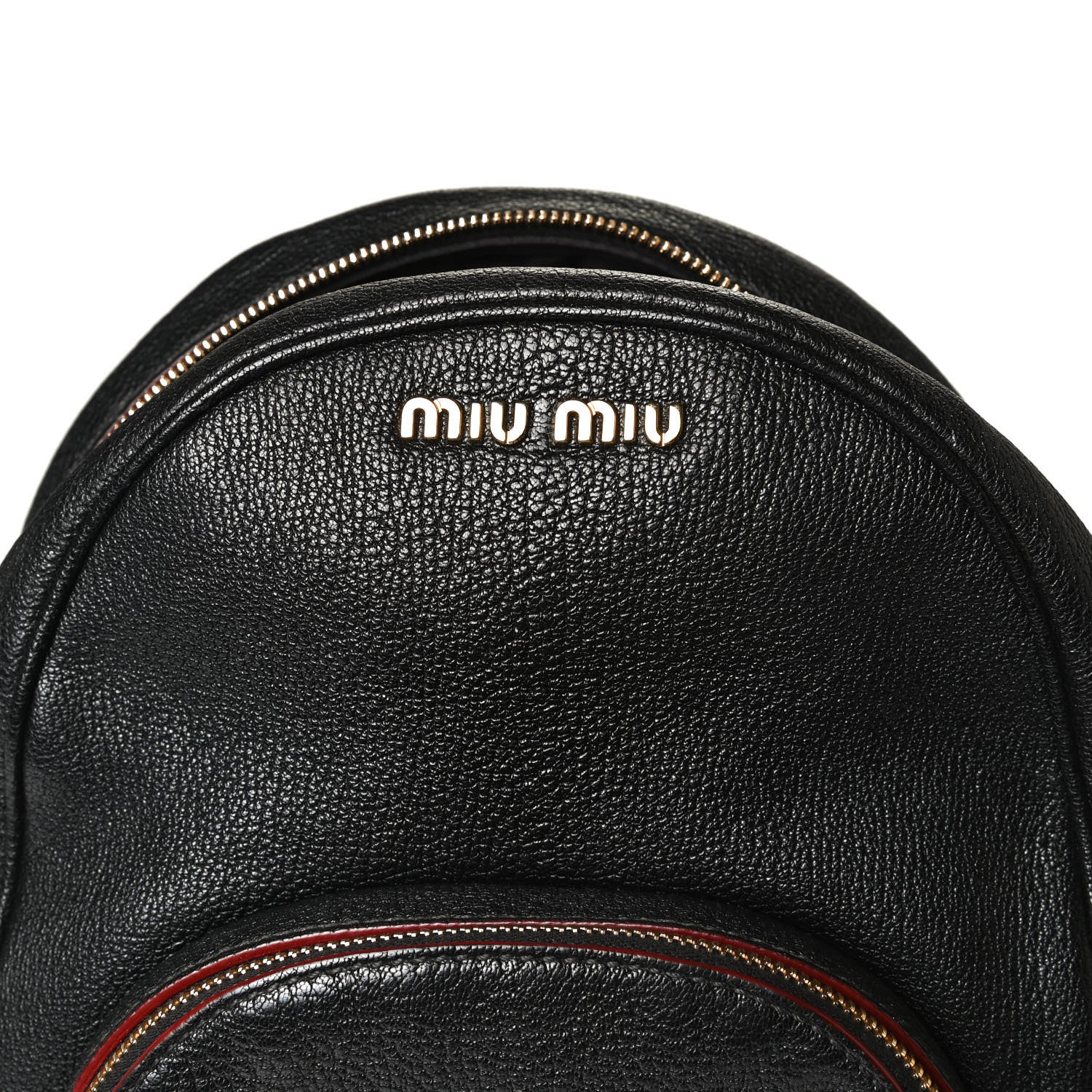Miu Miu Goatskin Madras Backpack Black 20 of 24