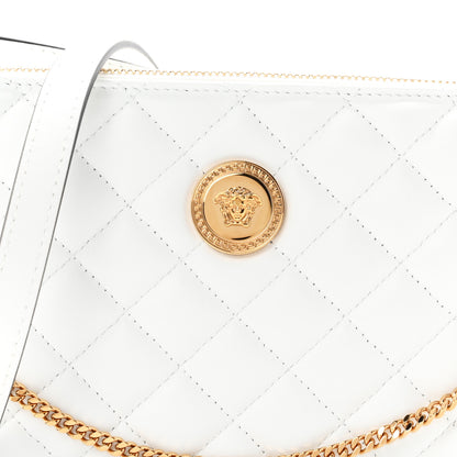 Versace Nappa Quilted La Medusa Half Moon Crossbody White 7 of 9