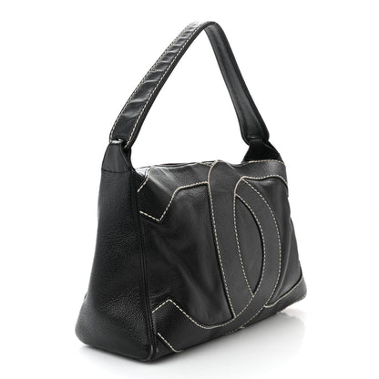 Chanel Caviar CC Stitched Medium Hobo Black 3 of 12