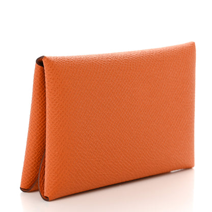 Hermes Epsom Calvi Duo Card Case Orange 3 of 7