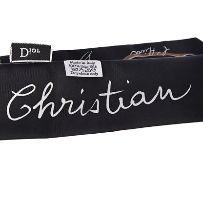 Christian Dior Silk L'Hiver Mitzah Scarf Black 6 of 9