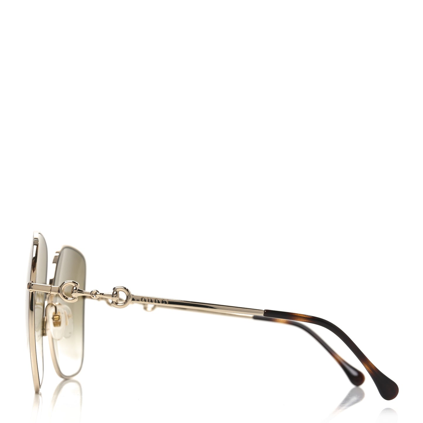 Metal Horsebit Square Sunglasses GG0879S Gold