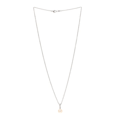 Mikimoto 18K White Gold Diamond Akoya Pearl 8mm Morning Dew Pendant Necklace 3 of 7