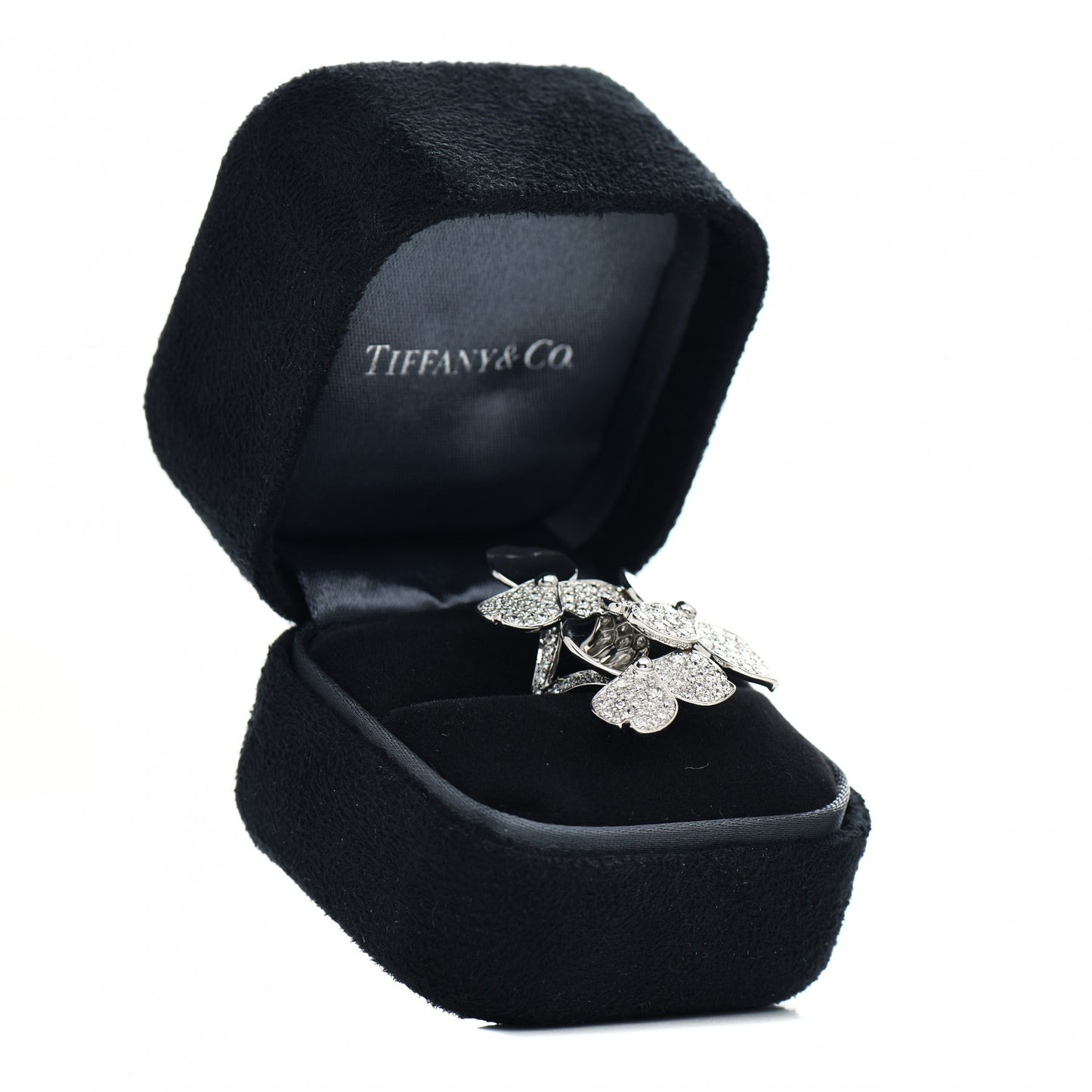 Platinum Diamond Paper Flowers Cluster Ring 49 4.75