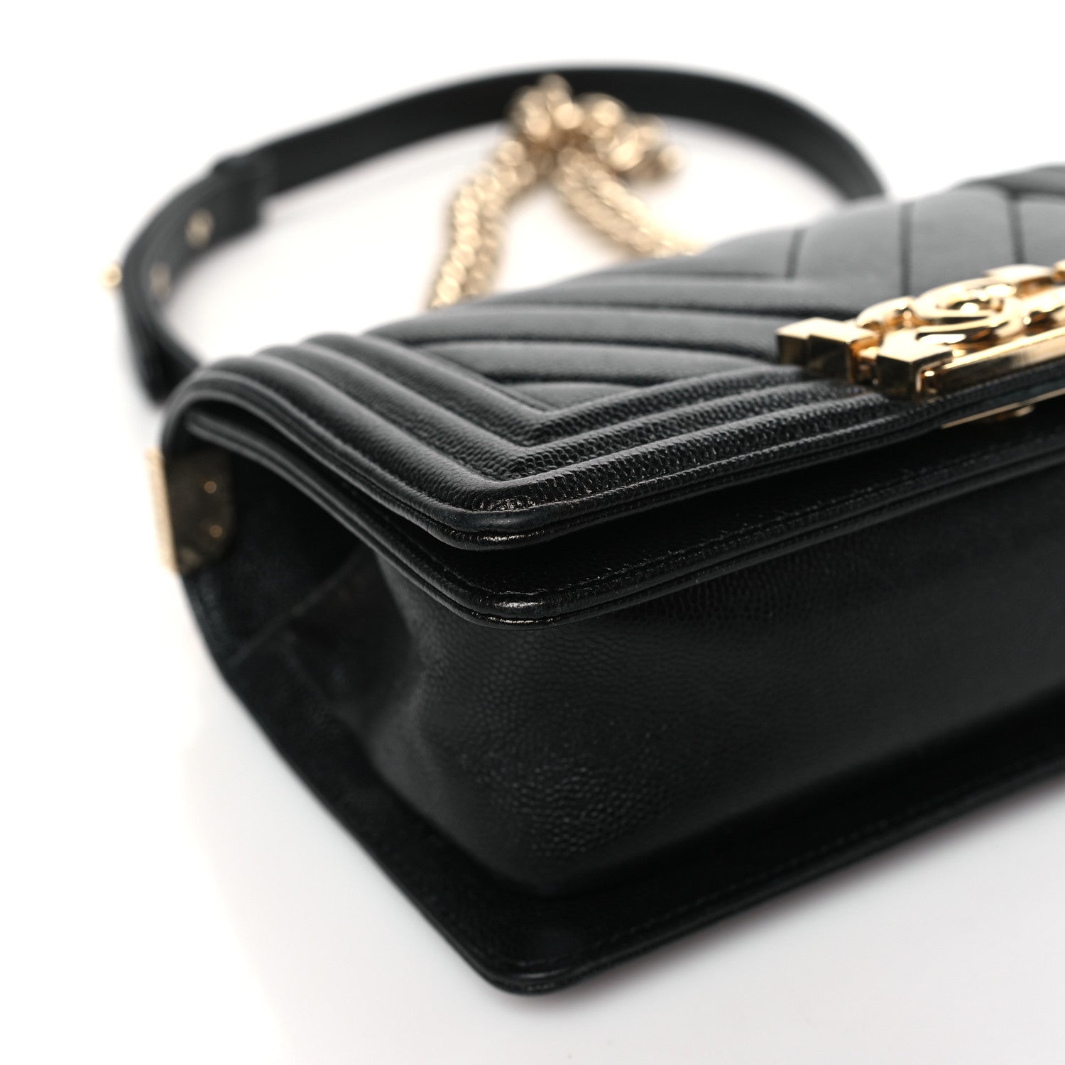 Chanel Calfskin Chevron Quilted Small Boy Flap Black 8 of 10