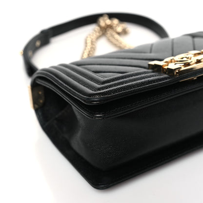 Chanel Calfskin Chevron Quilted Small Boy Flap Black 8 of 10