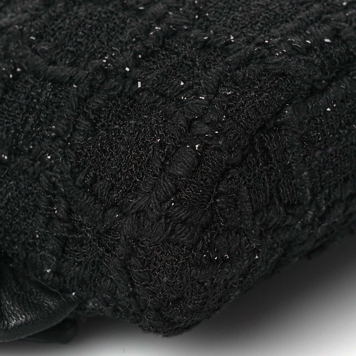 Chanel Tweed Lambskin Quilted Arm Coin Purse Black 9 of 11