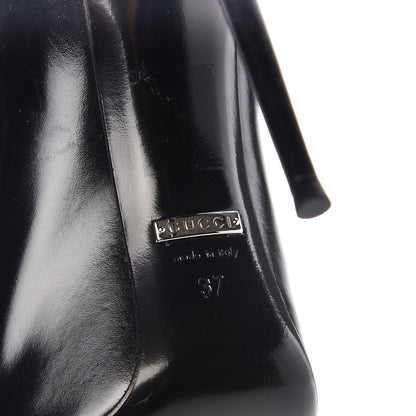 Gucci Regent Calfskin Kim Lace Up Ankle Boots 37 Black 8 of 11
