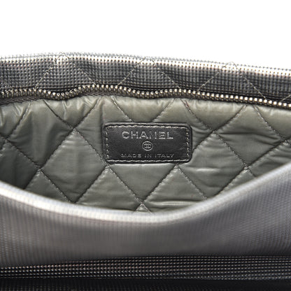 Chanel Metallic Calfskin Quilted Pixel Effect CC Beauty Clutch Silver 6 of 13