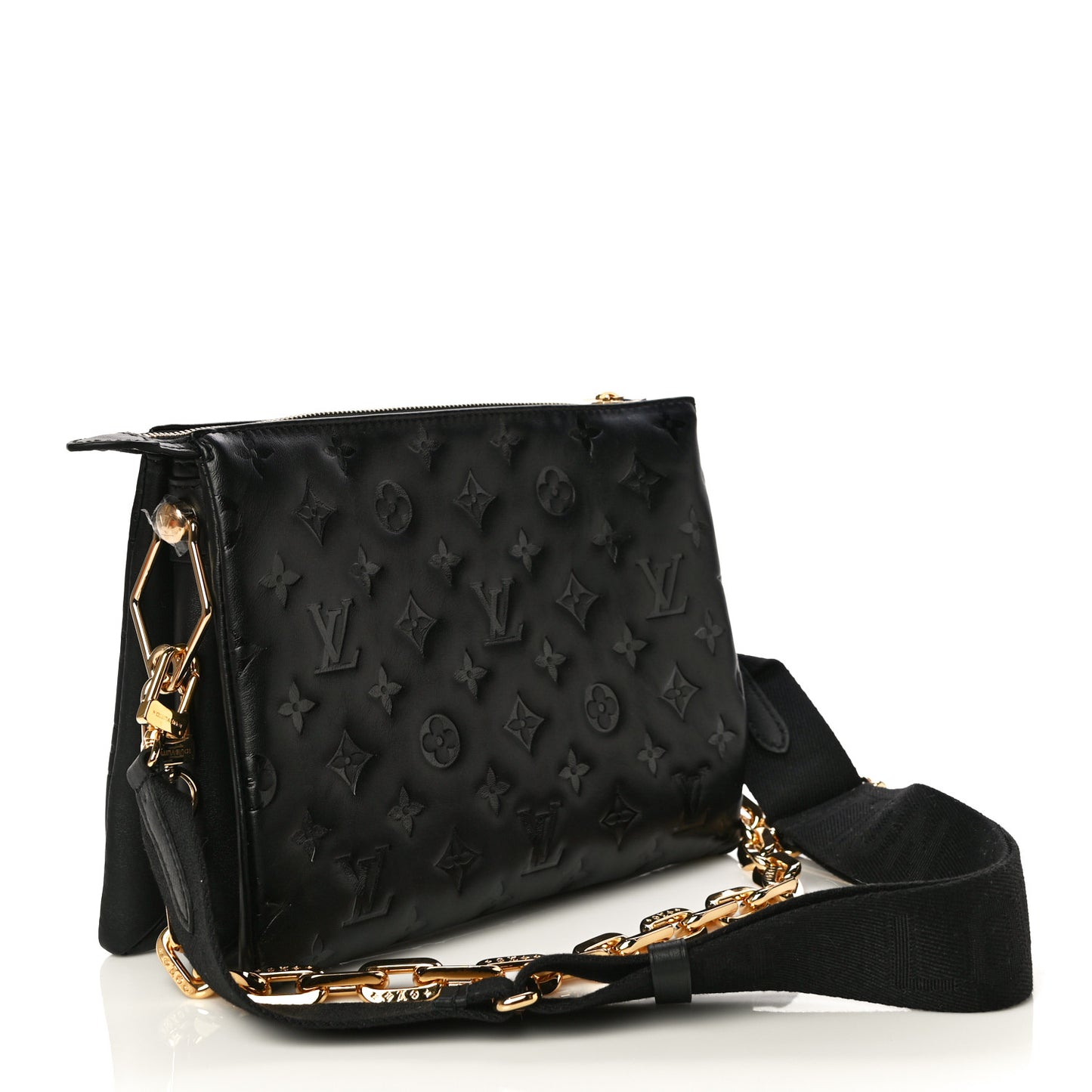 Lambskin Embossed Monogram Coussin PM Black