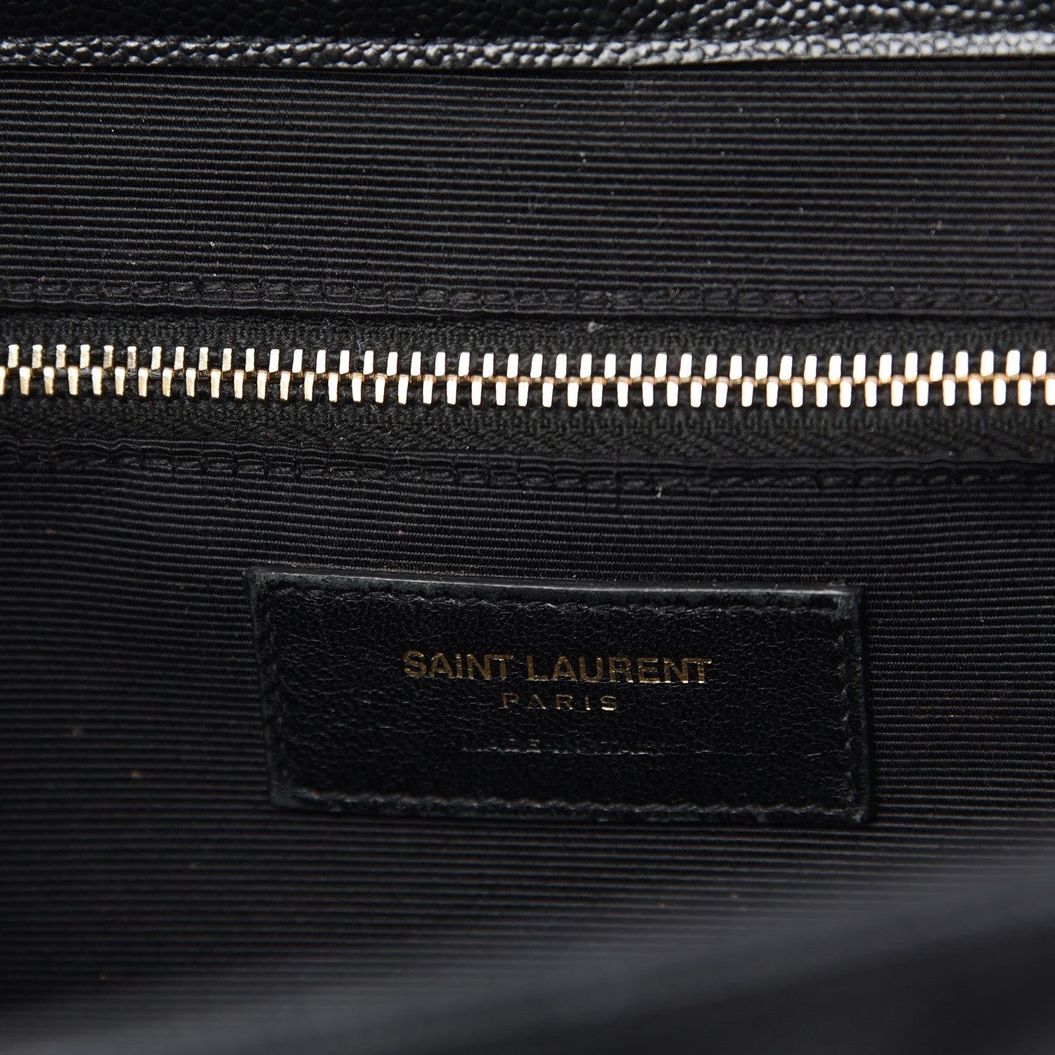 Saint Laurent Grain De Poudre Matelasse Chevron Large Monogram Satchel Black 8 of 10