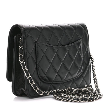 Chanel Lambskin Quilted Wallet On Chain WOC Black 3 of 11