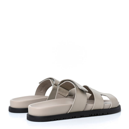 Hermes Calfskin Womens Chypre Sandals 36.5 Beige Mastic 4 of 9