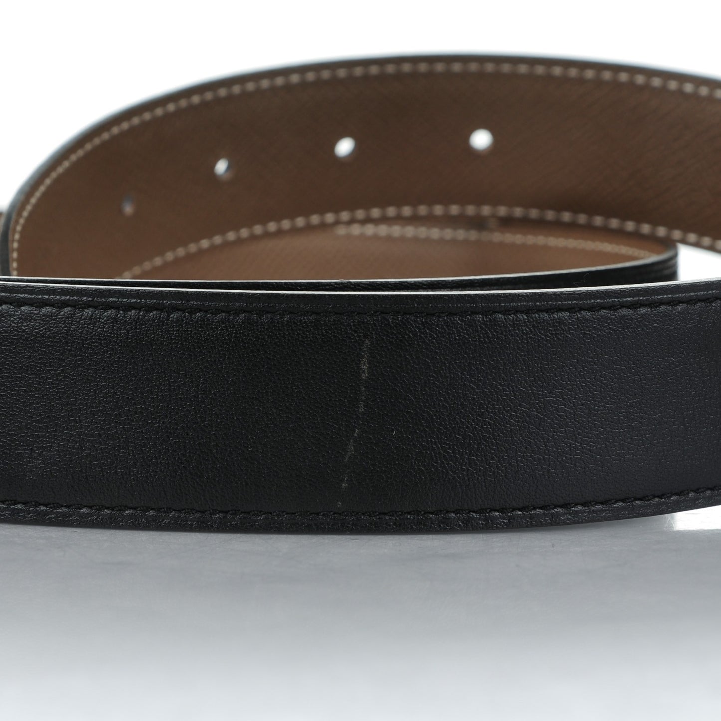 Swift Epsom 32mm Belt Strap 90 Black Etoupe