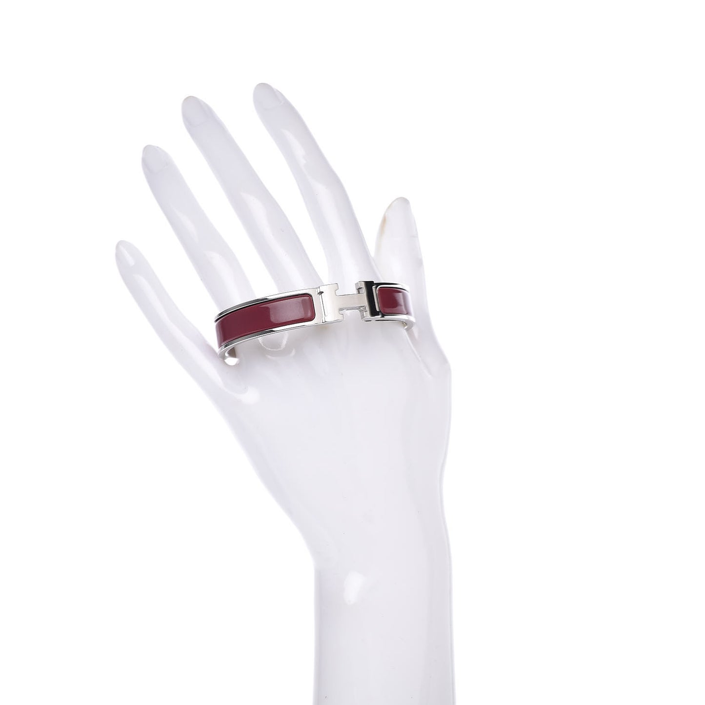 Enamel Narrow Clic Clac H Bracelet GM Rouge De Chine