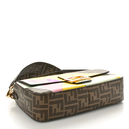 Fendi Glazed Fabric FF 1974 Hairdo Girls Inlay Baguette Mogano Panna Multicolor 4 of 10