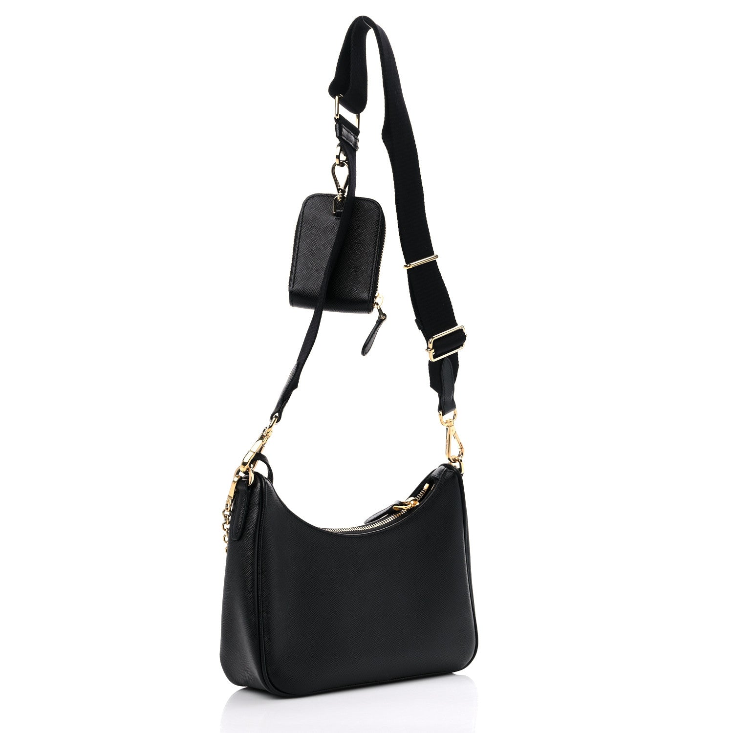 Prada Saffiano Lux Re-Edition 2005 Shoulder Bag Black 3 of 8
