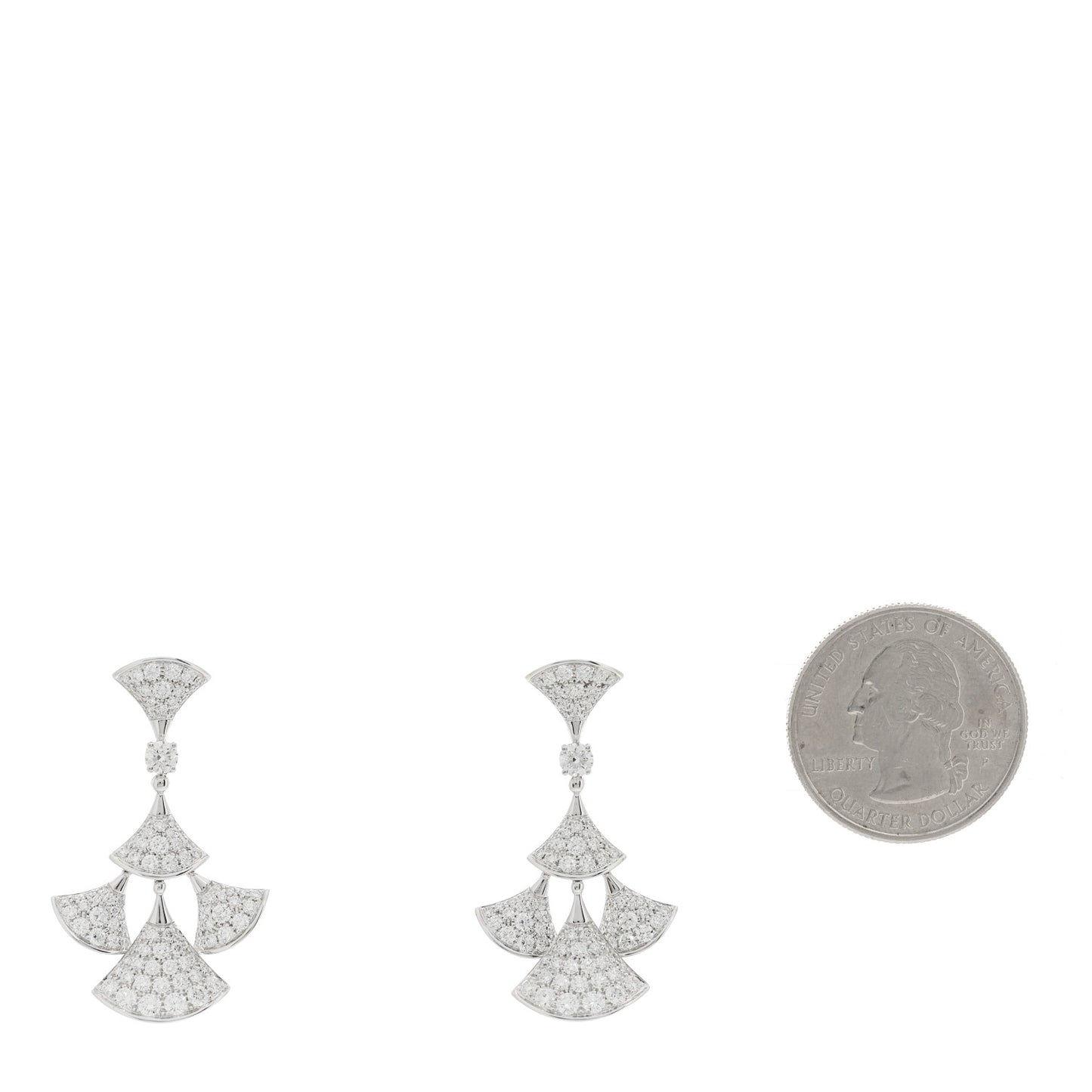 18K White Gold Diamond Divas' Dream Pave Drop Earrings