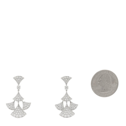 Bulgari 18K White Gold Diamond Divas' Dream Pave Drop Earrings 2 of 5
