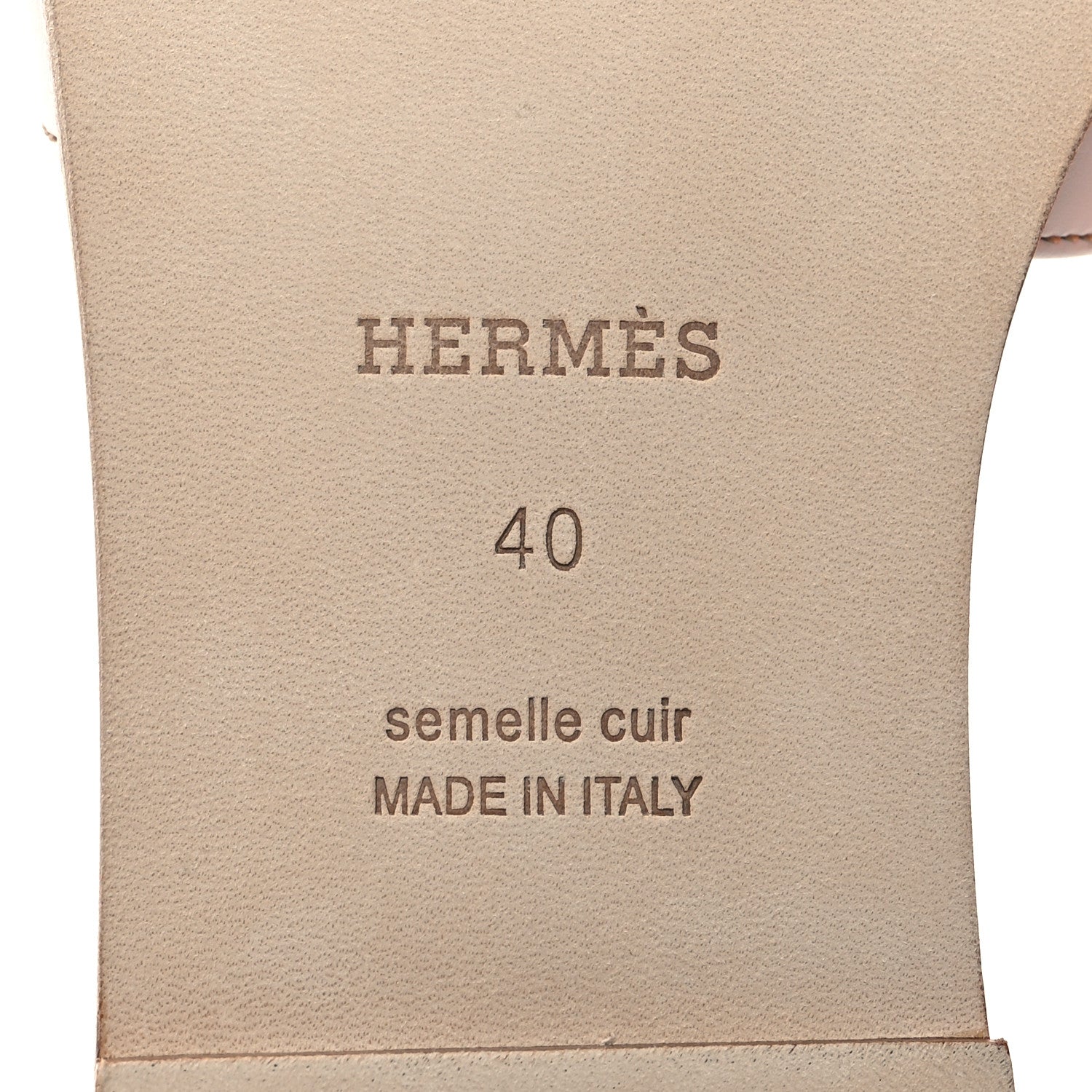 Hermes Box Calfskin Oran Sandals 40 White 7 of 9