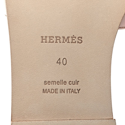 Hermes Box Calfskin Oran Sandals 40 White 7 of 9