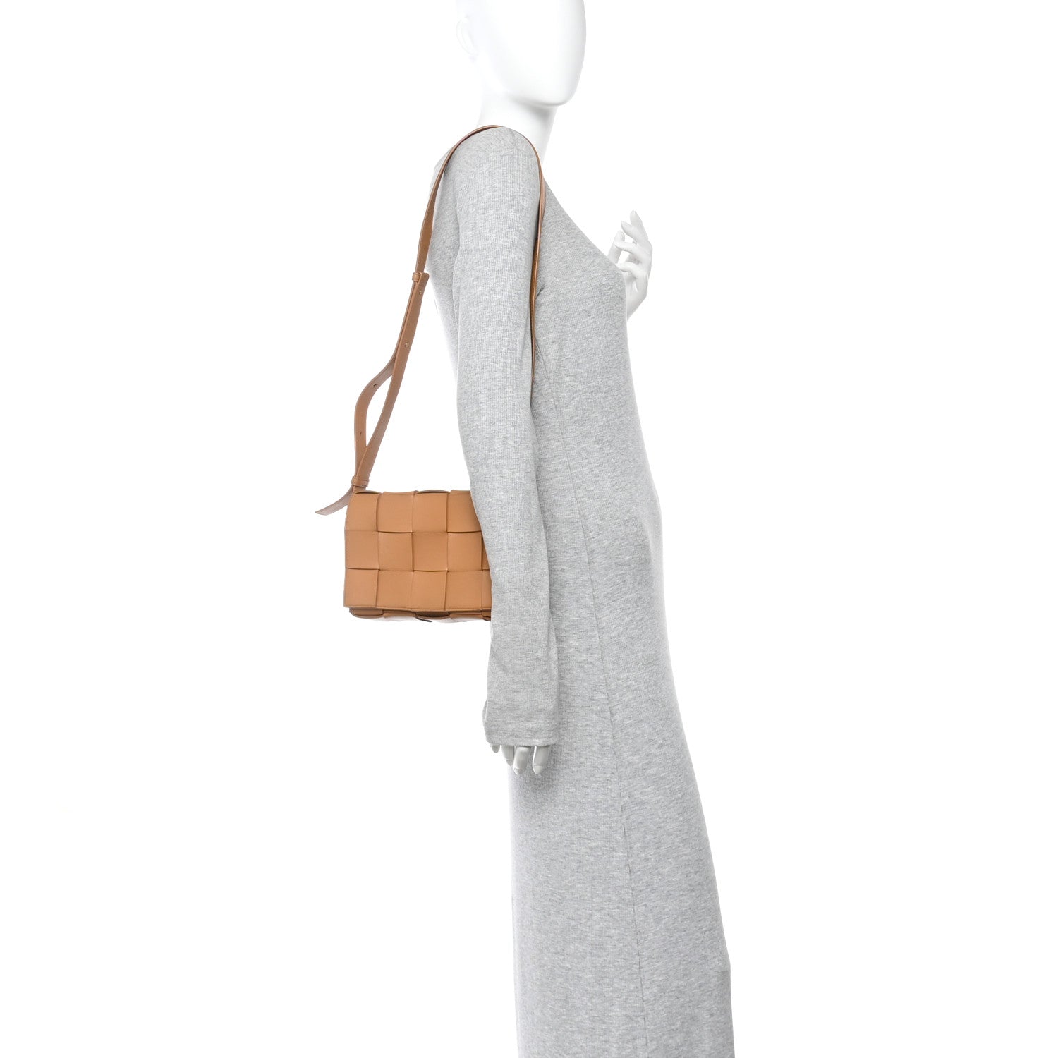 Bottega Veneta Lambskin Maxi Intrecciato Cassette Crossbody Bag Caramel 2 of 9