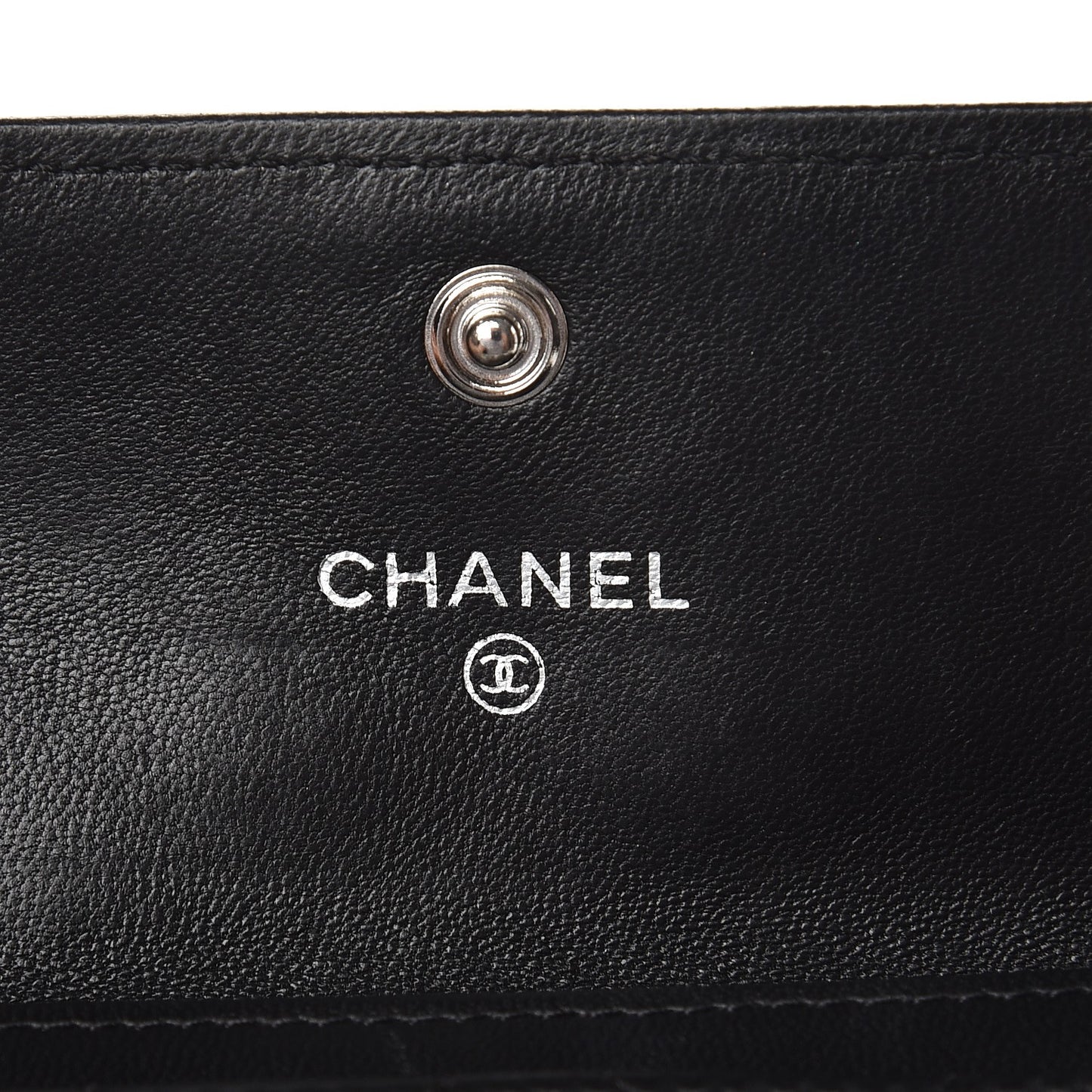 Lambskin Quilted Flap Card Holder Black