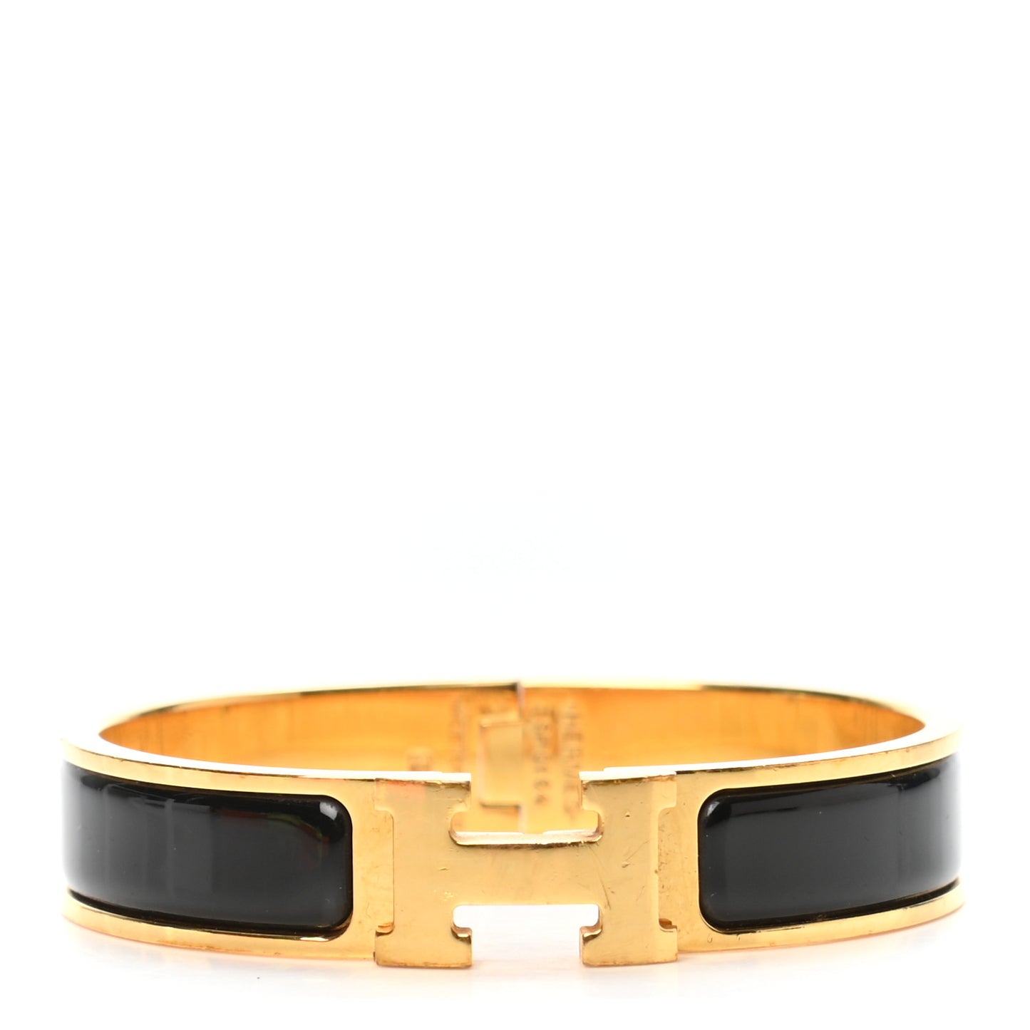 Enamel Narrow Clic Clac H Bracelet PM Black