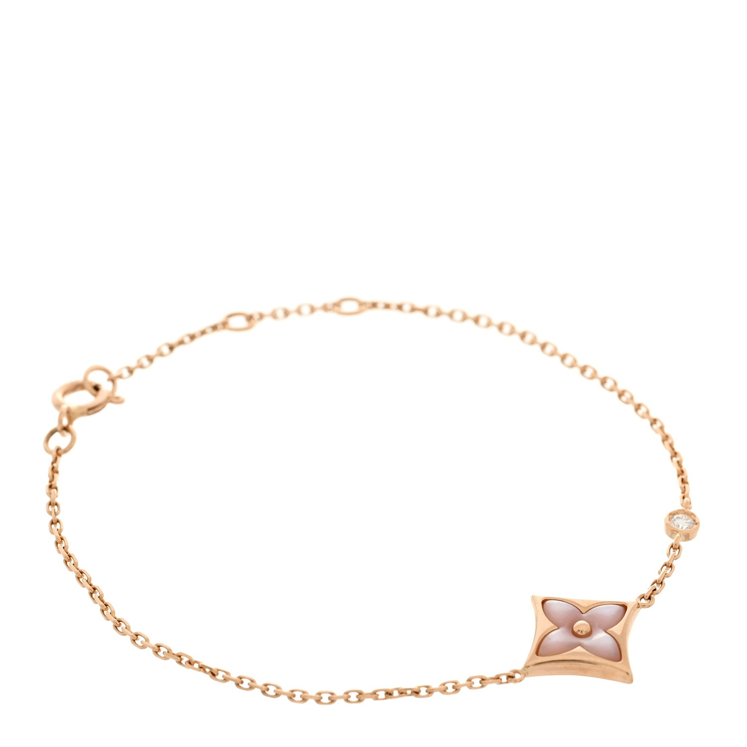 Louis Vuitton 18K Pink Gold Diamond Pink Mother of Pearl Color Blossom BB Star Bracelet 1 of 4