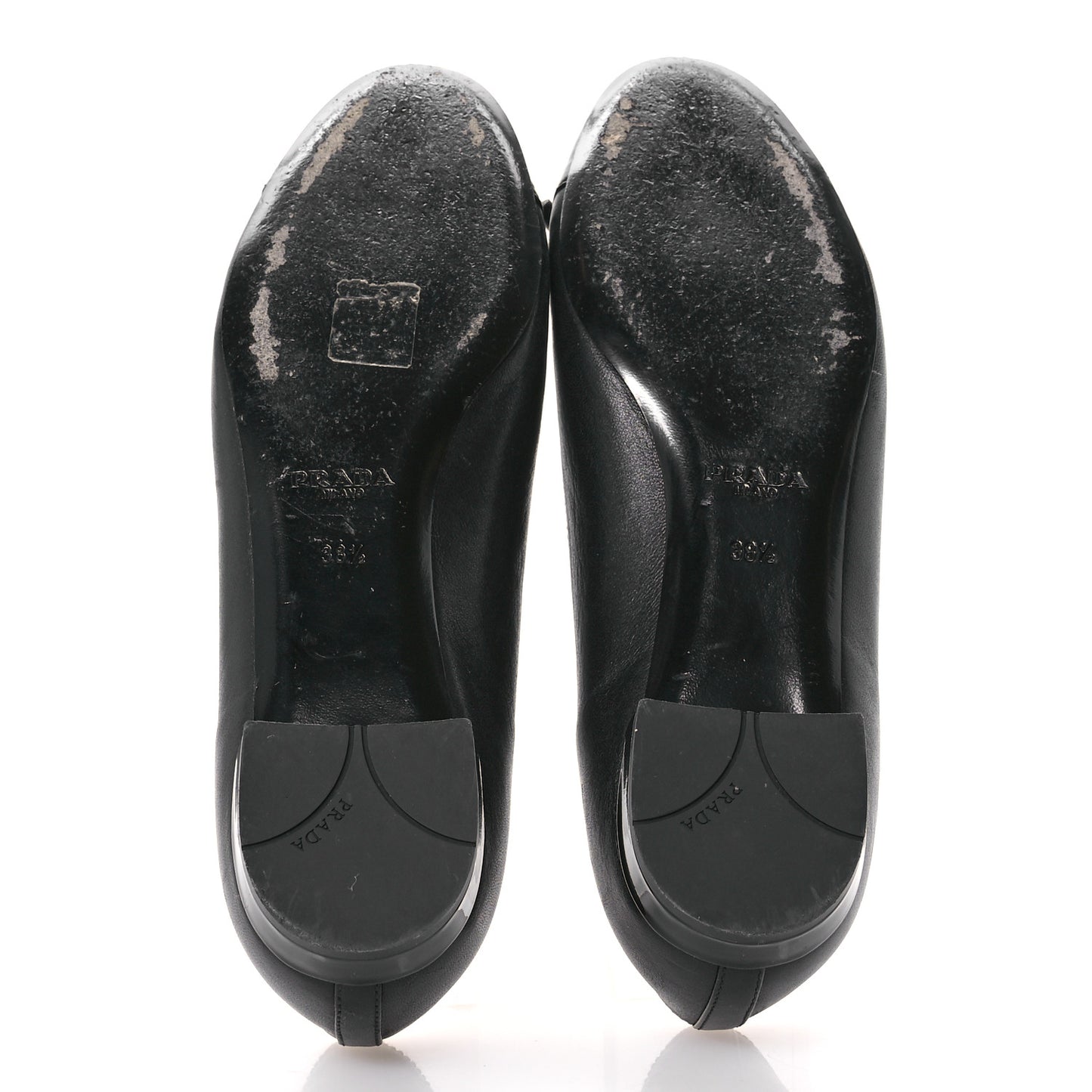 Nappa Vernice Cap Toe Logo Bow Ballerina Flats 38.5 Black