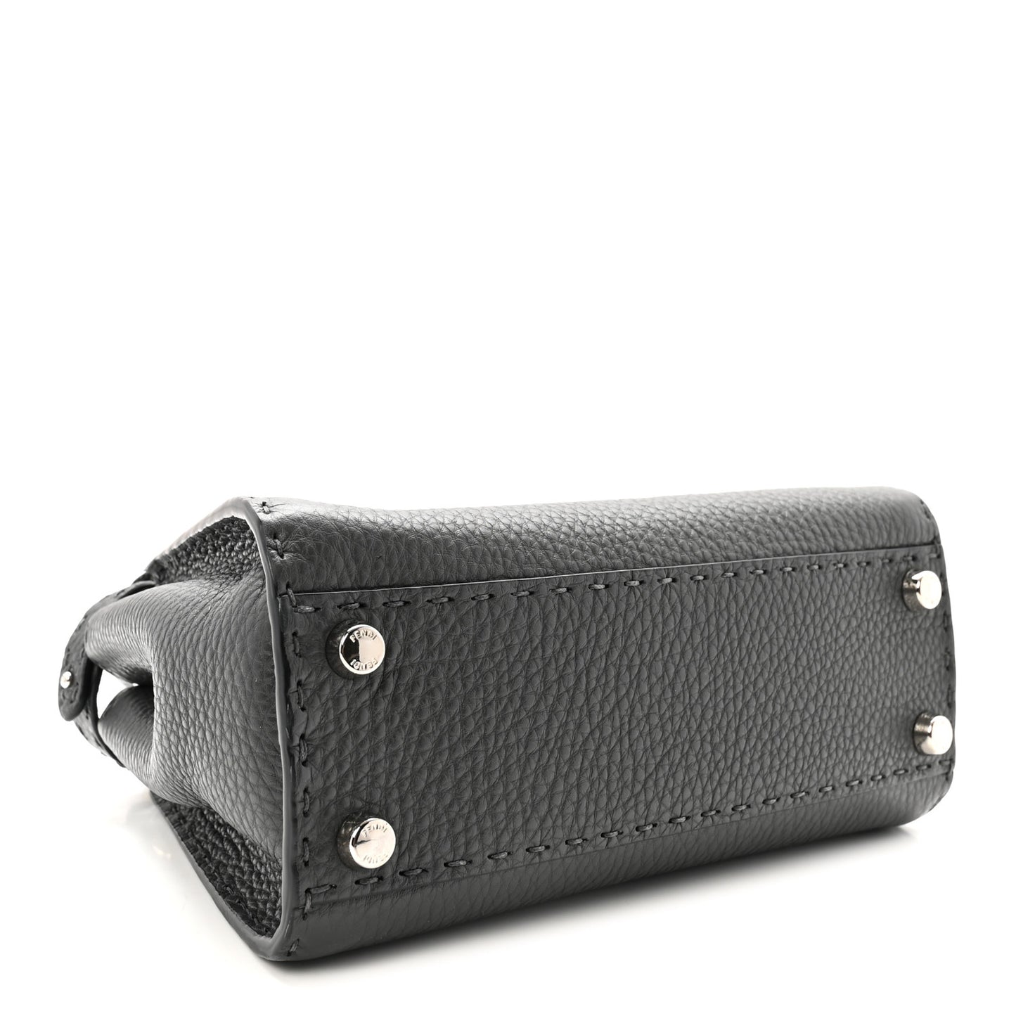 Cuoio Romano Selleria Bi-Color Mini Peekaboo Iconic Satchel Asfalto Latte