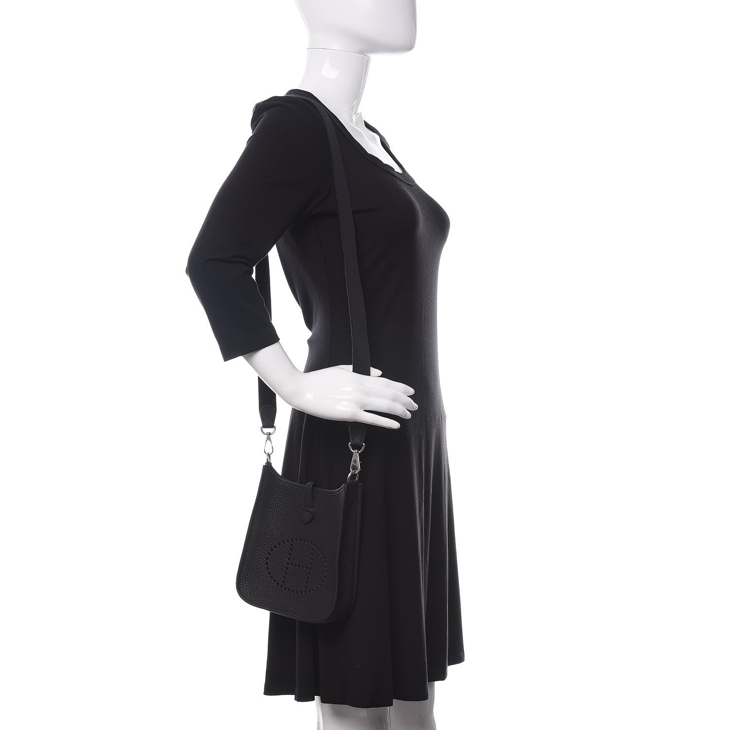 Hermes Taurillon Clemence Evelyne TPM Black 2 of 11