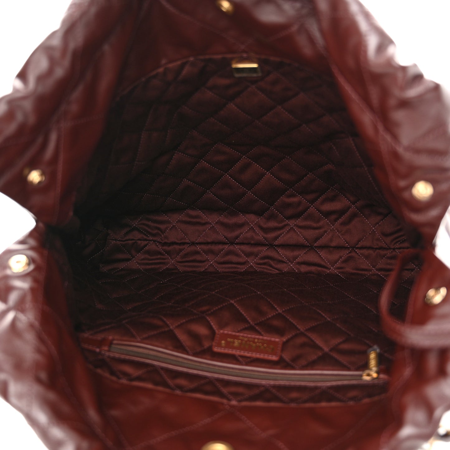 Shiny Calfskin Quilted Chanel 22 Burgundy