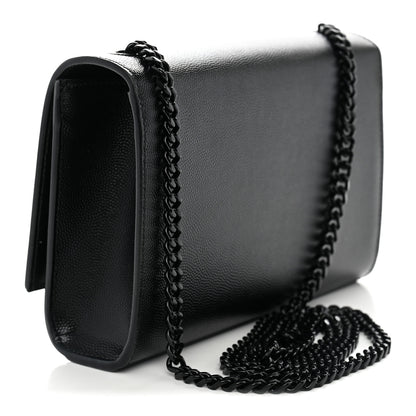 Saint Laurent Grain De Poudre Small Classic Monogram Monochrome Kate Satchel Black 3 of 12