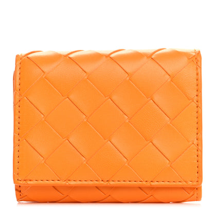 Bottega Veneta Nappa Intrecciato Trifold Wallet Tangerine Gold 1 of 9