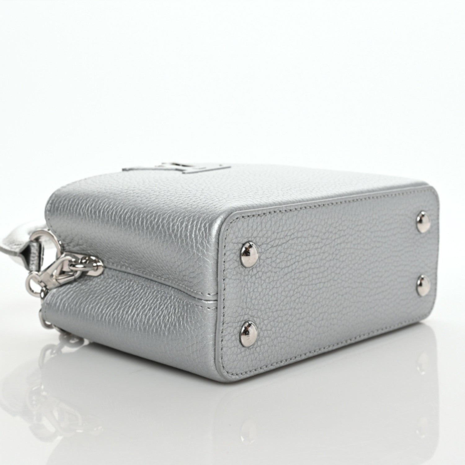 Louis Vuitton Taurillon Lizard Flower Chain Capucines Mini Silver