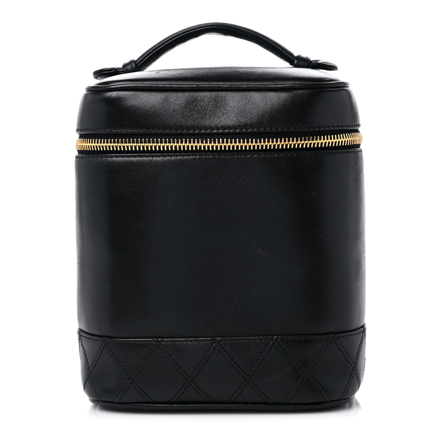 Lambskin Vanity Cosmetic Case Black
