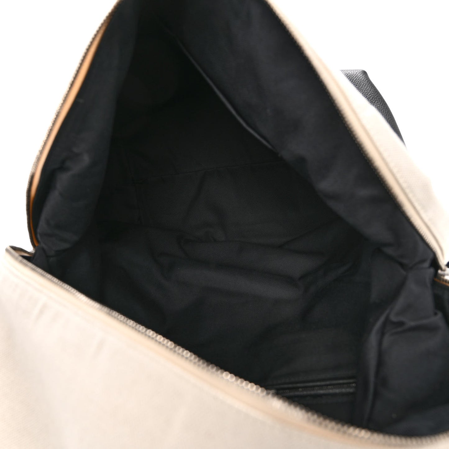 Canvas Calfskin Backpack Natural Black