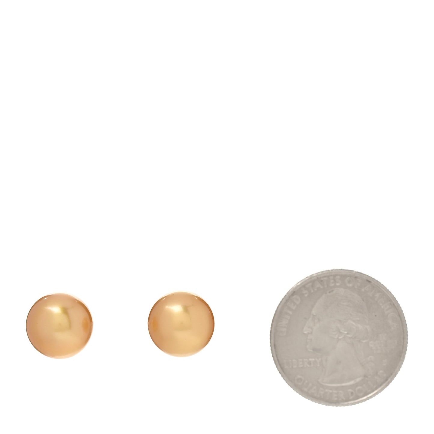 18K Yellow Gold Golden South Sea Pearl 11mm Stud Earrings