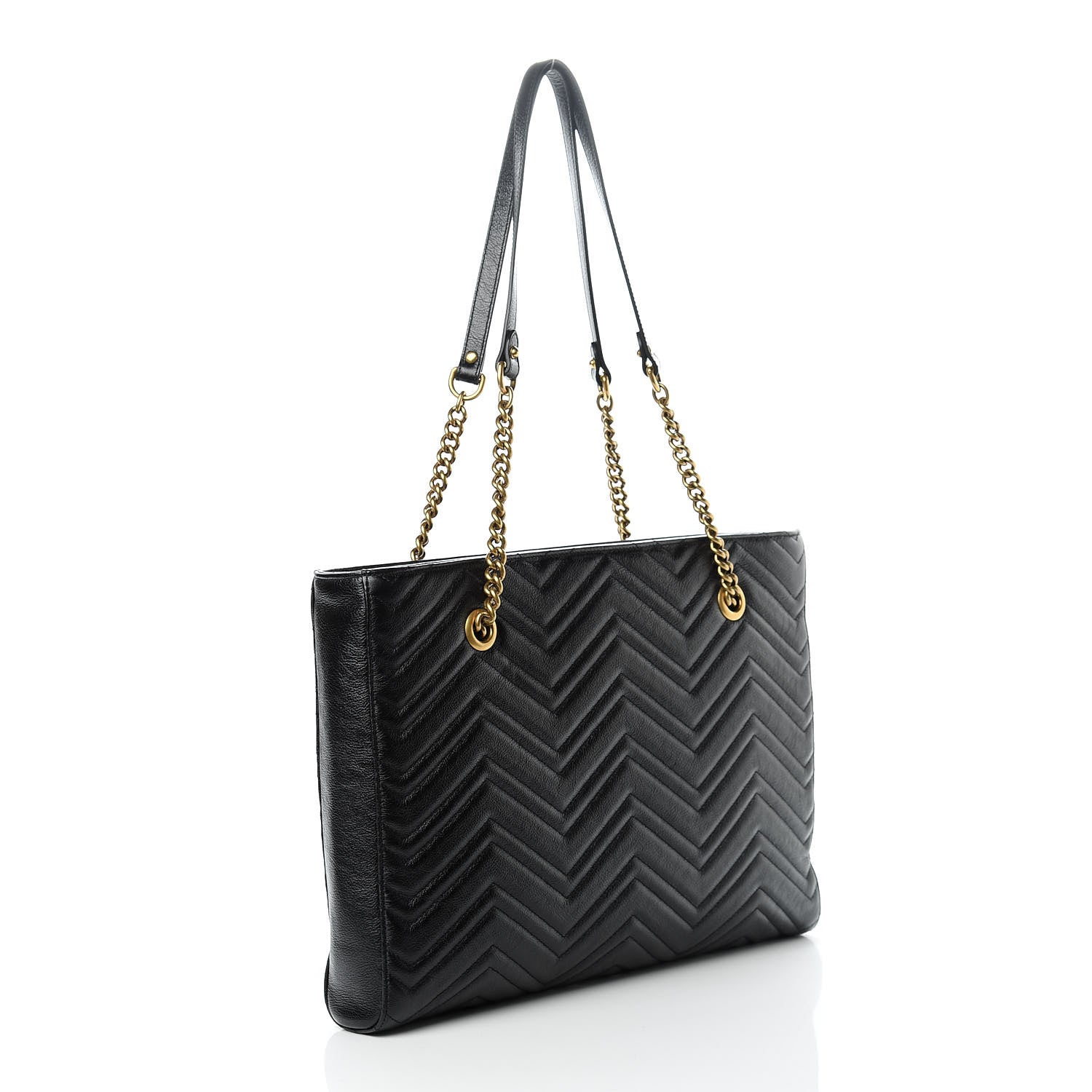 Gucci Vintage Calfskin Matelasse Medium GG Marmont Slim Tote Black 3 of 10