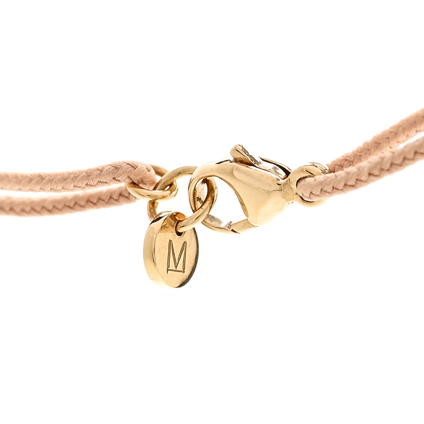 18K Yellow Gold Diamond Cord Cares Pave Necklace Beige