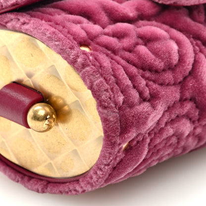 Chanel Velvet Camellia Embossed Jewel Belt Card Holder With Chain Pink 8 of 9