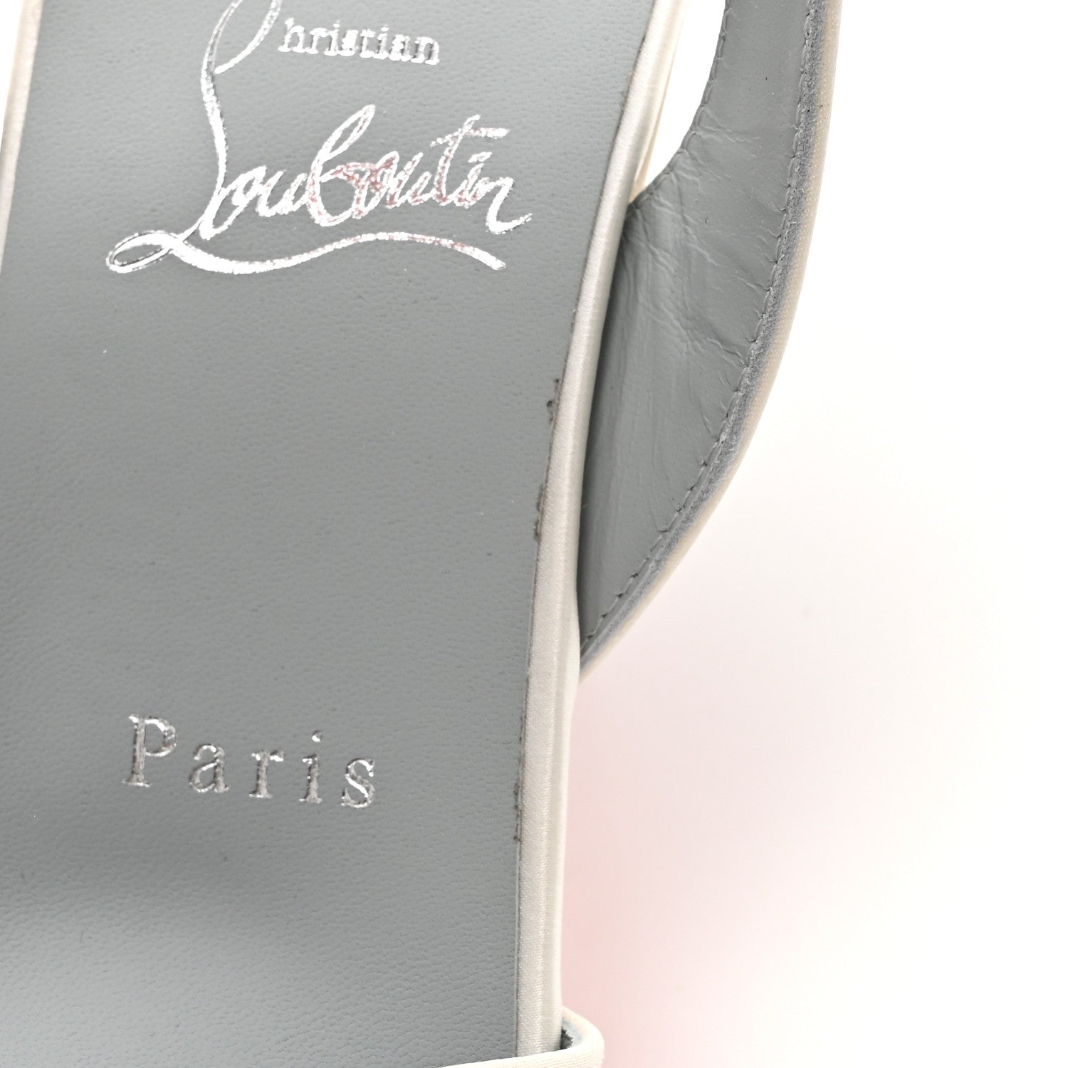 Christian Louboutin Crepe Satin Mariza 85 Sandals 41 Ivory 9 of 10