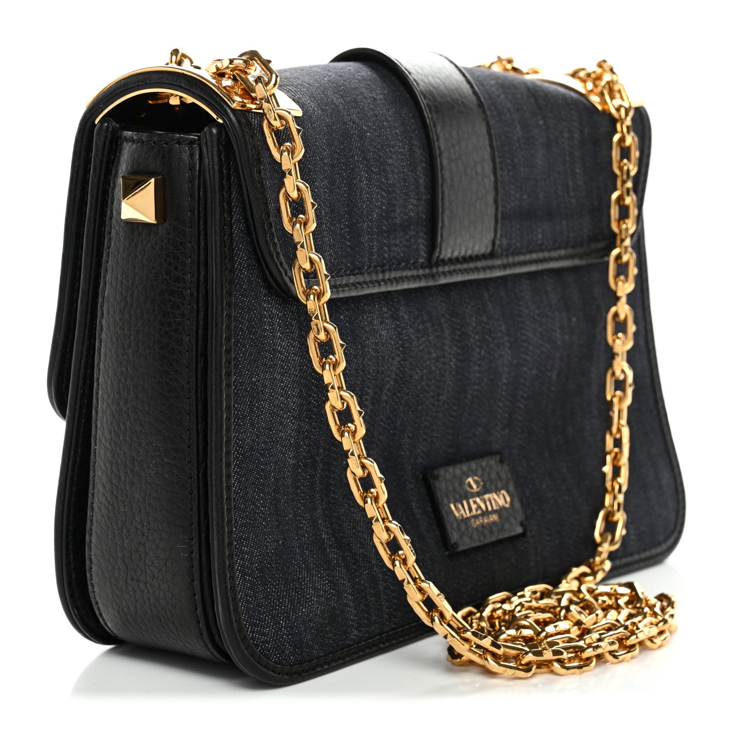 Valentino Garavani Denim B-Rockstud Flap Blue Blue 3 of 11