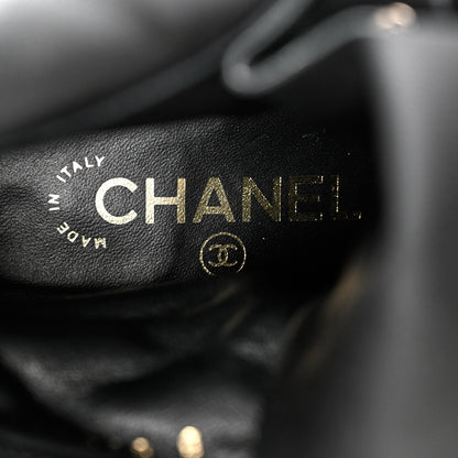 Chanel Shiny Calfskin Lace Up Combat Boots 37 Black 8 of 10