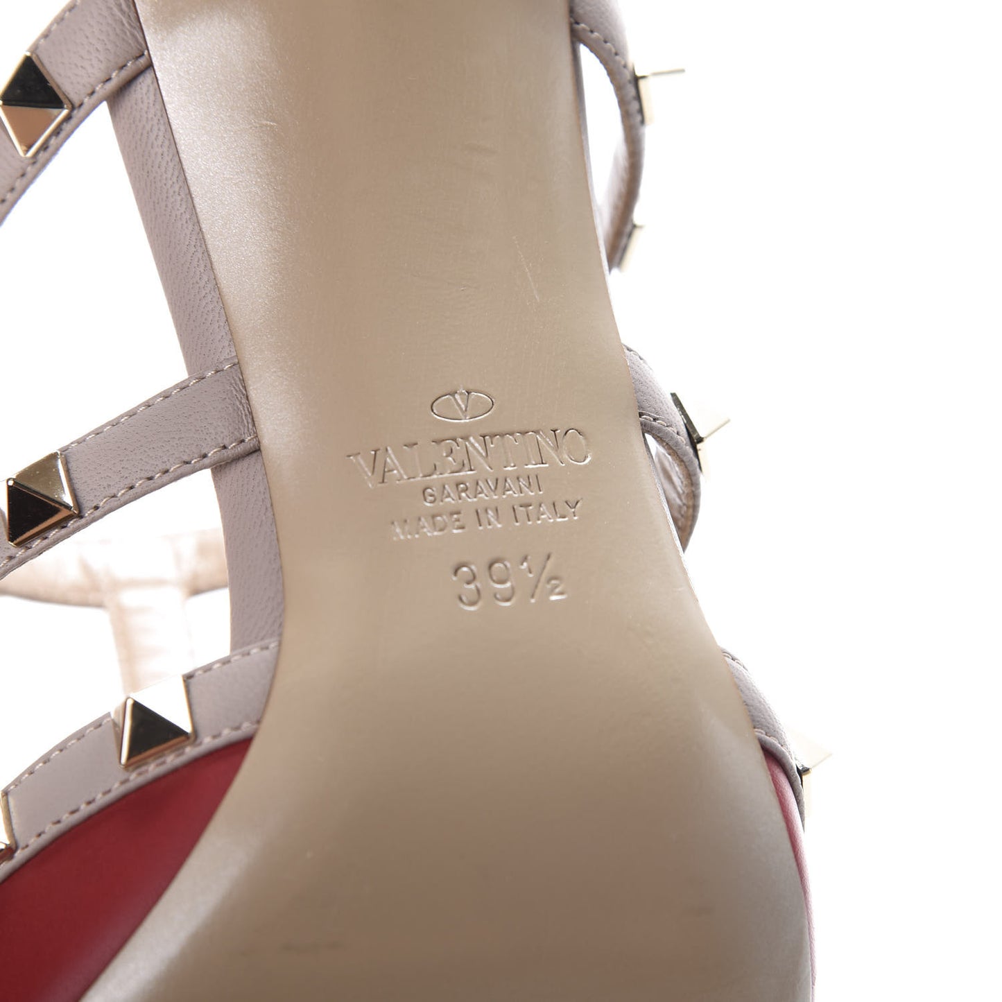 Calfskin Rockstud 90mm Cage Mules 39.5 Rosso Valentino Poudre