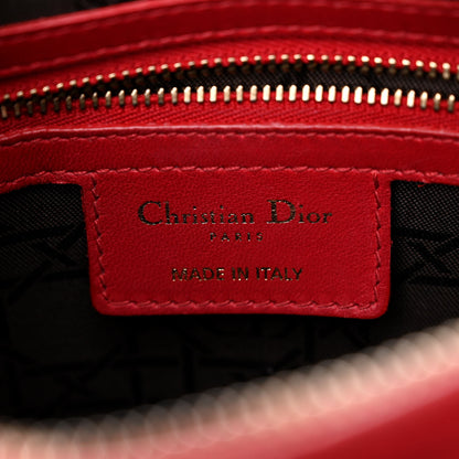 Christian Dior Lambskin Cannage Medium Lady Dior Red 6 of 10