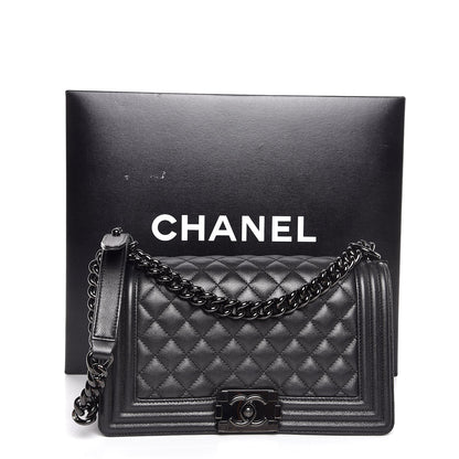 Chanel Caviar Quilted Medium Boy Flap So Black 8 of 8