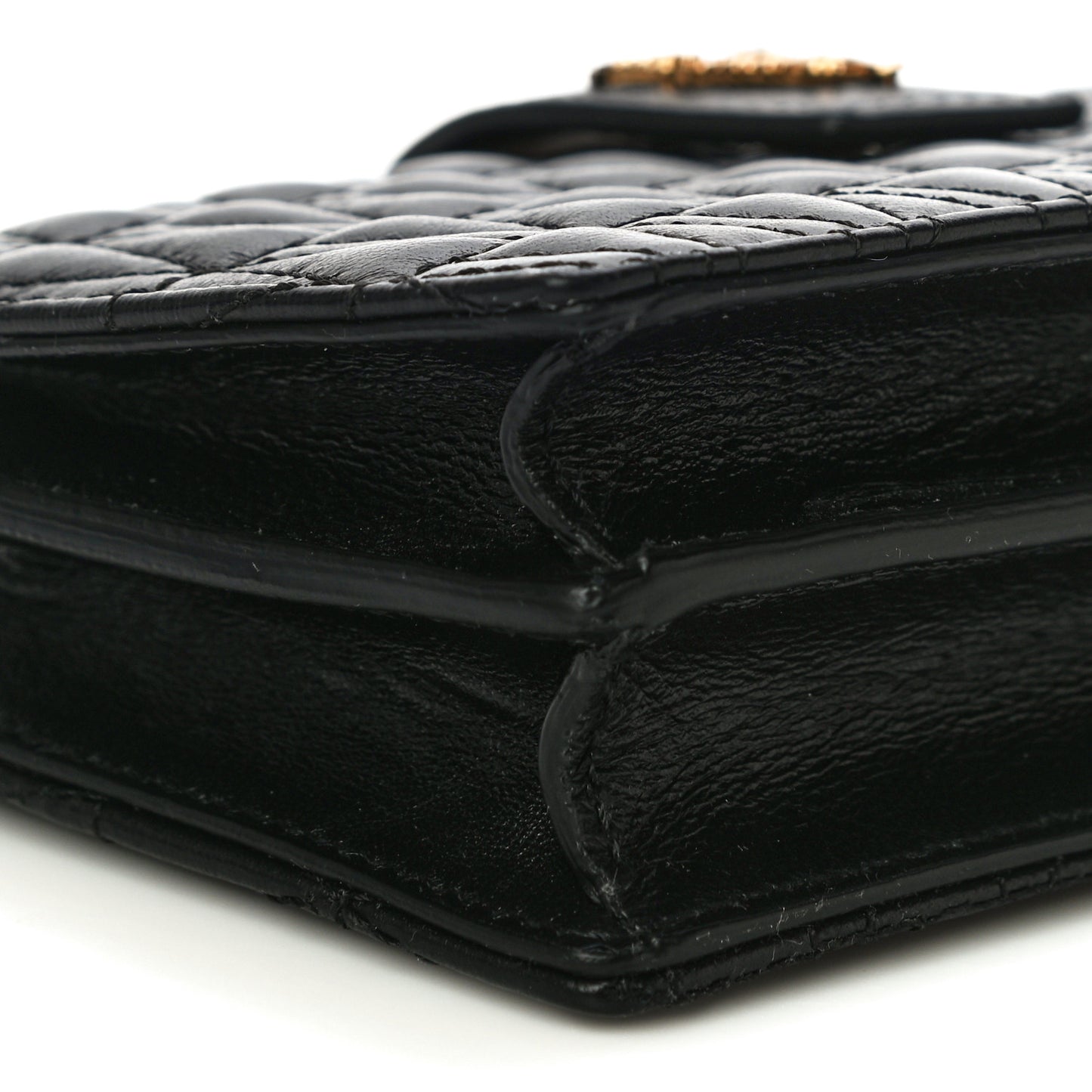 Nappa Quilted Virtus Mini Shoulder Bag Black